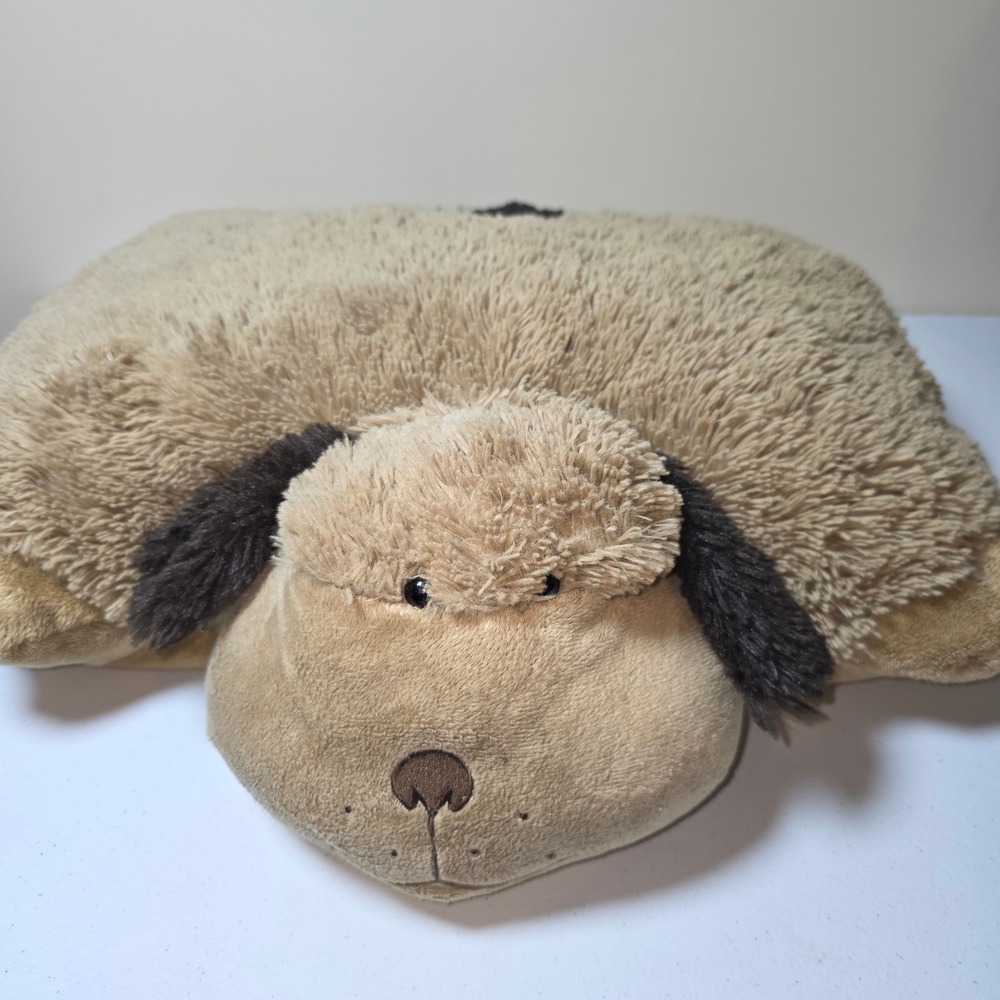 Pillow Pets Original Snuggly Puppy Dog  Brown Plush Folding Pillow 18 inch 2010‎